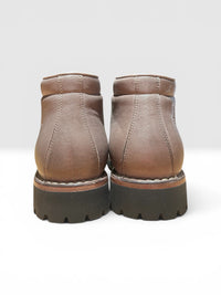 Taupe leather hiking boot