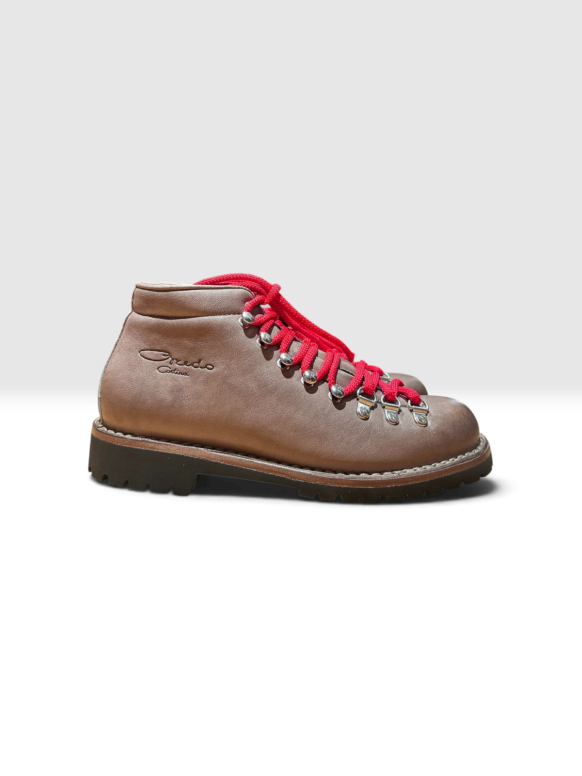 Taupe leather hiking boot